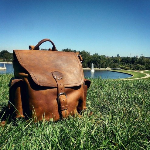 Medium Simple Backpack in Tobacco Saddleback Leather