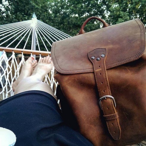 Medium Simple Backpack in Tobacco Saddleback Leather