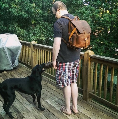 Medium Simple Backpack in Tobacco Saddleback Leather