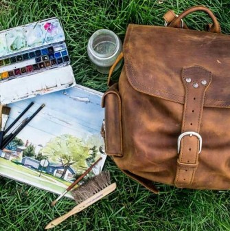 Medium Simple Backpack in Tobacco Saddleback Leather