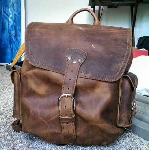 Medium Simple Backpack in Tobacco Saddleback Leather