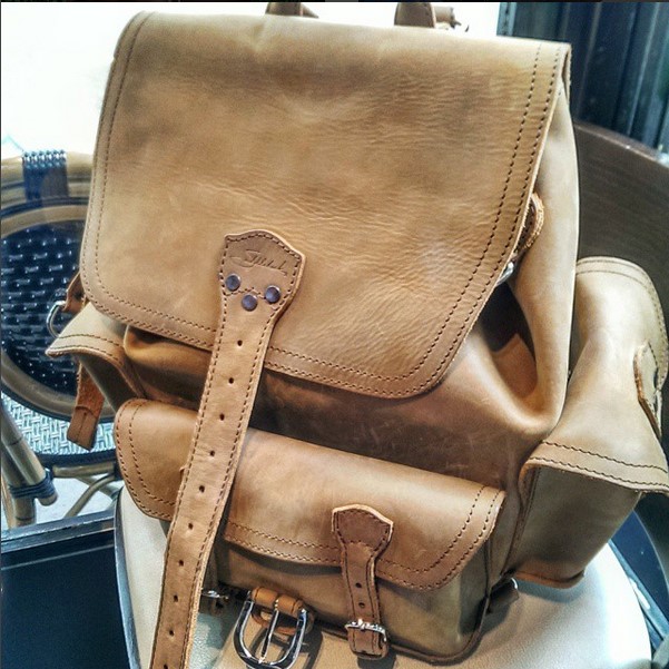 Medium Front Pocket Backpack in Tobacco Saddleback Leather