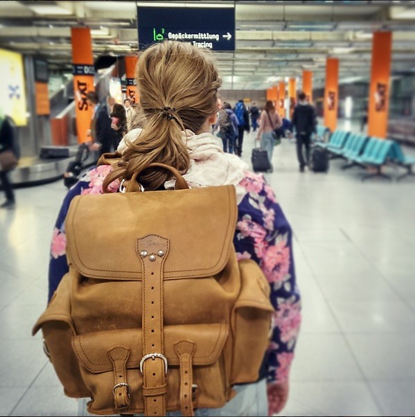 Medium Front Pocket Backpack in Tobacco Saddleback Leather