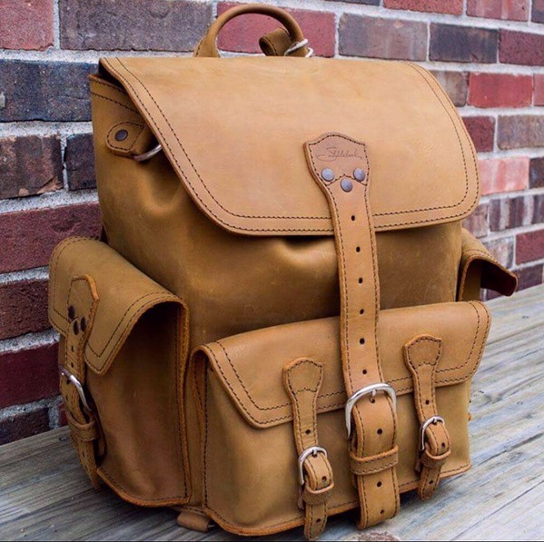 Medium Front Pocket Backpack in Tobacco Saddleback Leather
