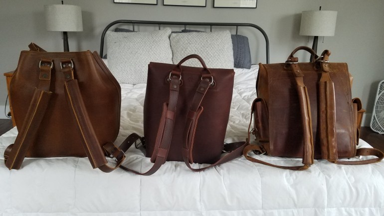 Saddleback Leather Bucket Backpack, Drawstring Backpack, Medium Simple Backpack